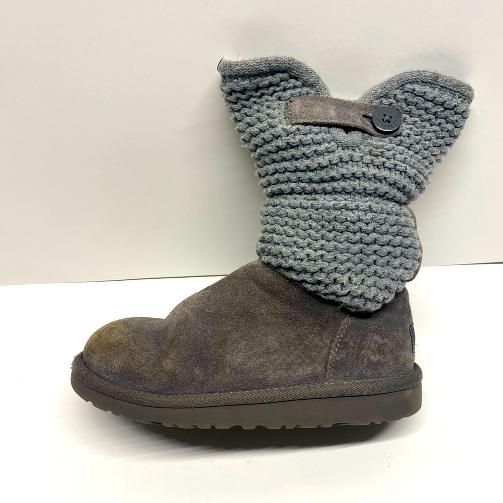 Ugg Australia Kids Darrah Gray Knit Boots 1013859K Size 2